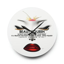 Load image into Gallery viewer, Acrylic Wall Clock/Beauty Queen Smile