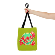 Load image into Gallery viewer, Bubble Gum Graphic Tote Bag — Retro Candy Logo All-Over Print