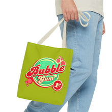 Load image into Gallery viewer, Bubble Gum Graphic Tote Bag — Retro Candy Logo All-Over Print