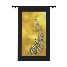 Load image into Gallery viewer, Window Curtains (1 Piece). Gold Peacock
