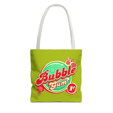 Load image into Gallery viewer, Bubble Gum Graphic Tote Bag — Retro Candy Logo All-Over Print