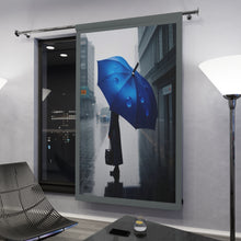 Load image into Gallery viewer, Window Curtains (1 Piece). Rainy Day Blues