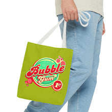 Load image into Gallery viewer, Bubble Gum Graphic Tote Bag — Retro Candy Logo All-Over Print