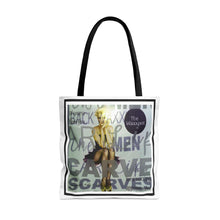 Load image into Gallery viewer, -Two-Tone Tote bag Title The Lady in the Window. (white)