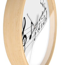 Load image into Gallery viewer, Round wooden Wall Clock Musical Notes