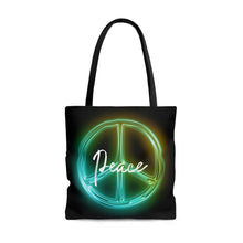Load image into Gallery viewer, Tote Bag print Title Peace Sign