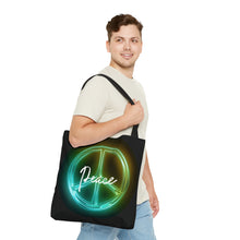 Load image into Gallery viewer, Tote Bag print Title Peace Sign
