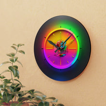 Load image into Gallery viewer, Jazzy Jazz Collection Acrylic Wall Clock Neon Rose
