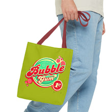 Load image into Gallery viewer, Bubble Gum Graphic Tote Bag — Retro Candy Logo All-Over Print
