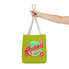 Load image into Gallery viewer, Bubble Gum Graphic Tote Bag — Retro Candy Logo All-Over Print
