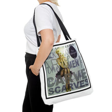 Load image into Gallery viewer, -Two-Tone Tote bag Title The Lady in the Window. (white)
