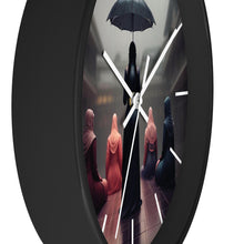 Load image into Gallery viewer, Wooden Frame Wall Clock/Rain Storm/White Lines
