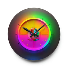 Load image into Gallery viewer, Jazzy Jazz Collection Acrylic Wall Clock Neon Rose
