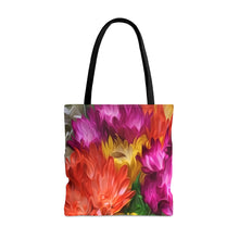 Load image into Gallery viewer, Tote Bag TWO- TONE BLACK Summer Blooms Collection/Colors in Bloom
