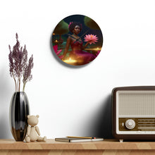 Load image into Gallery viewer, Round. Acrylic Wall Clock Pink Lotus
