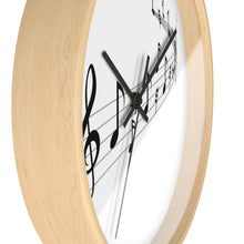 Load image into Gallery viewer, Round wooden Wall Clock Musical Notes
