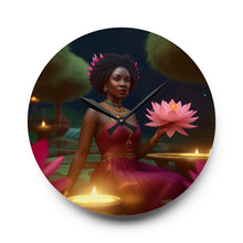 Load image into Gallery viewer, Round. Acrylic Wall Clock Pink Lotus
