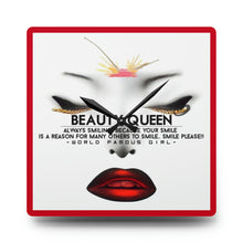 Load image into Gallery viewer, Acrylic Wall Clock/Beauty. Queen Smile
