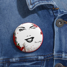 Load image into Gallery viewer, Pin Buttons Title Rose Heart
