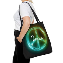 Load image into Gallery viewer, Tote Bag print Title Peace Sign
