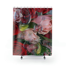 Load image into Gallery viewer, Shower Curtains Rose Butterfly and Bubbles
