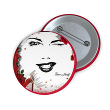 Load image into Gallery viewer, Pin Buttons Title Rose Heart
