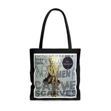 Load image into Gallery viewer, Tote Bag Lady in the Window two-tone black
