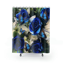 Load image into Gallery viewer, Shower Curtains Title Blue Rose
